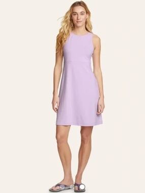 NWT NEW Eddie Bauer Dress Aster Sleeveless‎ Empire Waist Lilac Color